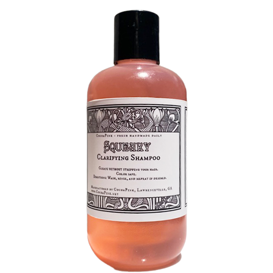 Clarifying shampoo, gentle, no SLS, no parabens.